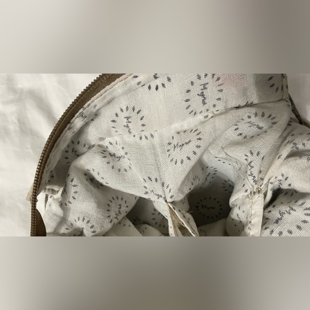 Gray Canvas and Leather Crossbody Bag with Tan Trim - Picture 9 of 14